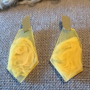 Yellow Geometric Earrings